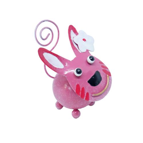 Rabbit Metal Pink 7x8x10cm