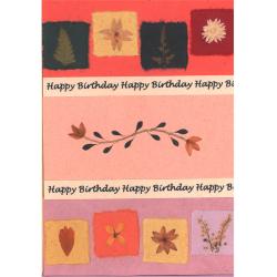 Handmade card happy birthday pink with flowers 12 x 17cm