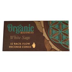 Organic Goodness White Sage 12 Back-Flow Incense Cones set of 6