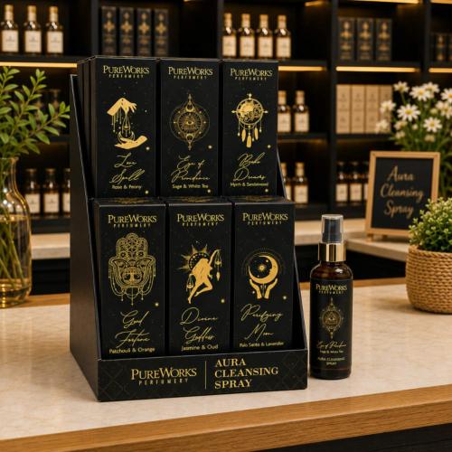 Aura Cleansing Spray Esoteric Range, display unit with 18 packs