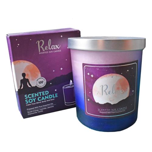 Scented Soy candle Relax made from Pure Essential Oils 200g