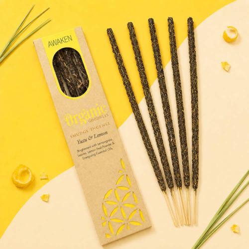 Smudge Incense Organic Goodness Awaken Yuzu Lemon x6