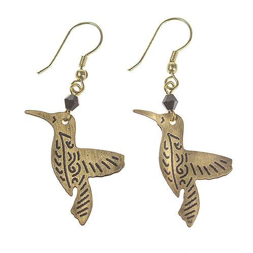 Earrings hummingbird