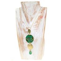 Necklace, recycled circuit board, circles and drops