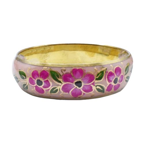 Bangle Floral Red and Green with Lilac Leaves
