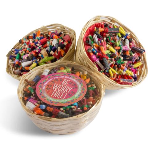 Basket of 72 Mini Worry Dolls
