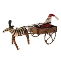 Christmas decoration, Santa in cart with zebra