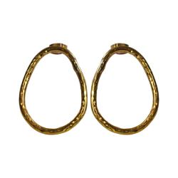 Earrings, Brass irregular oval hoop 3 (L) x 2 (W) cm
