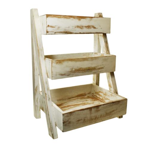 Stepped Display / Storage Stand, Albesia Wood 3-tier 30 x 42 x 22cm