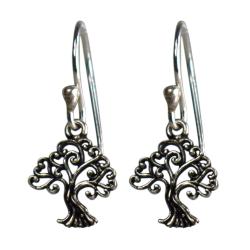 Earrings, silver colour, Tree of Life