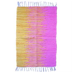 Rag rug, recycled cotton, pink-mauve/yellow gradient 80 x 120cm
