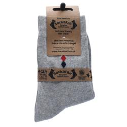 Socks Recycled Cotton / Polyester Light Grey With Diamonds Shoe Size UK 3-7 Womens