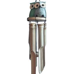 Bamboo Windchime 2 Owls 100cm