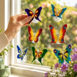 Box of 10 assorted suncatcher butterflies with window sucker