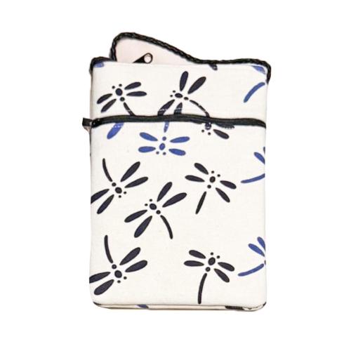 Shoulder Purse / Bag Cotton Dragonflies 12 x 17cm