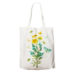 Tote Bag Recycled Cotton Insects and Flowers 36 x 40cm