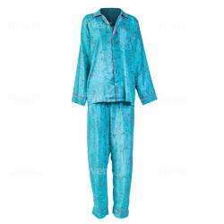 GENKI Long Pyjamas, upcycled silk one-size colours will vary