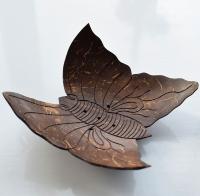 Coconut incense holder butterfly