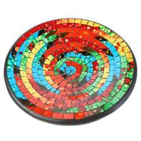 Bowl, mosaic, 28cm multicolour with spots