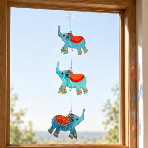 Suncatcher 3 Elephants 11 x 46cm