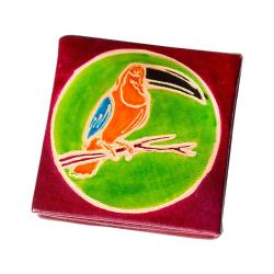 Leather coin purse toucan