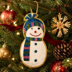 Hanging Decoration Embroidered Snowman