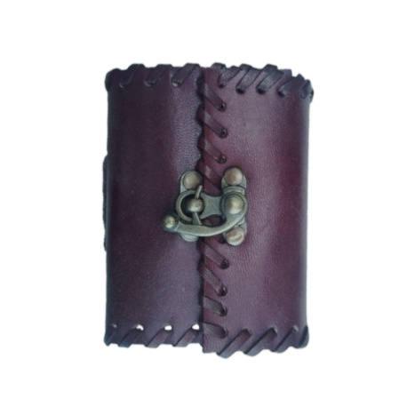 Brown Leather Notebook Journal with Clasp 8 x 10 cm