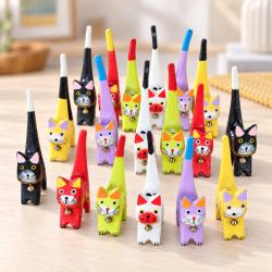 Box of 60 Cats Albesia Wood Assorted Colours