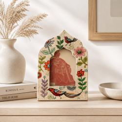 Photo Frame Hand Painted Wood Floral Arched 4x6 inch Photo