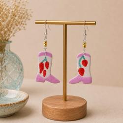 Earrings Kisii Stone Boots with Flowers