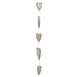 Hanging Mobile, Recycled Glass, 6cm & 4cm Hearts, 70cm length