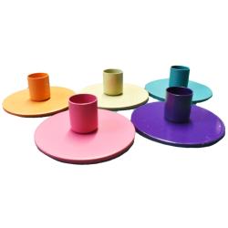 Candle Holder Painted Iron Mustard