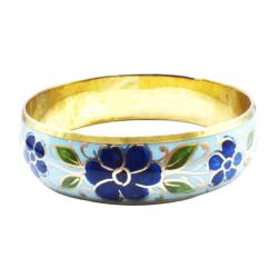 Bangle Floral Blue on Turquoise Background