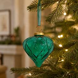 Hanging Tree Decoration Glass Onion Green