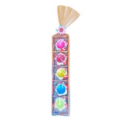 Pack of 5 mini candles in star shaped holders assorted colours