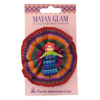 Worry doll circular hairclip, assorted colours