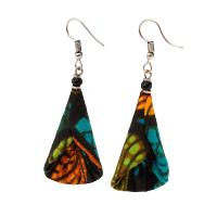 Earrings recycled bottle top + fabric, assorted colours