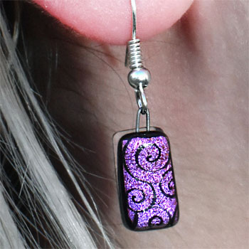 Dichroic Glass Earrings from Chile