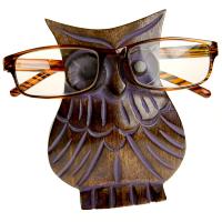 Spectacle stand, mango wood, owl purple