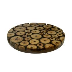 Trivet round, decorative mango wood branch slices