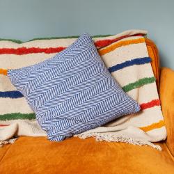 Cushion Cover Soft Recycled Material Blue 40x40cm