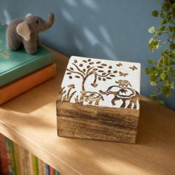 Elephant Keepsake Box Mango Wood 10 x 10cm
