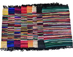 Rag rug, recycled polyester, assorted colours 80 x 120cm