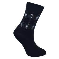 Socks Recycled Cotton / Polyester Squares Black Grey Shoe Size UK 7-11 Mens