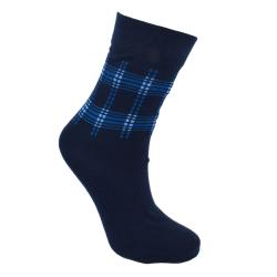 Socks Recycled Cotton / Polyester Squares Blue Shoe Size UK 7-11 Mens