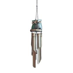 Bamboo Windchime 2 Owls 100cm