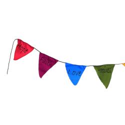 Bunting, words of hope and love etc, multicoloured