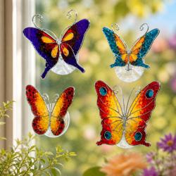 Box of 10 assorted suncatcher butterflies with window sucker