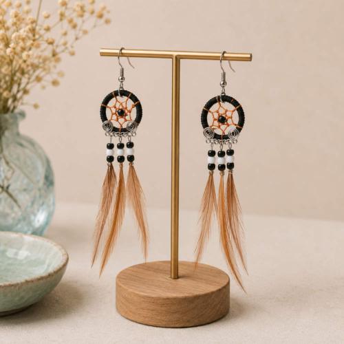 Dreamcatcher earrings, black