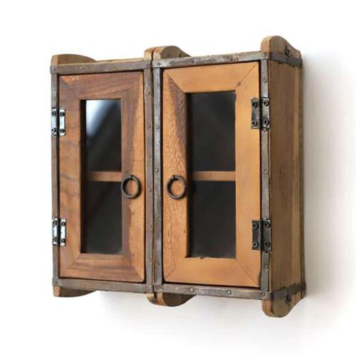 Upcycled Wooden Brick Mould 2 Door Cabinet Approx 28x9x32cm